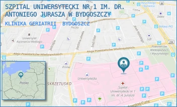 KLINIKA GERIATRII - SZPITAL UNIWERSYTECKI NR 1 IM. DR. ANTONIEGO JURASZA W BYDGOSZCZY - MARII SKŁODOWSKIEJ-CURIE 9,  BYDGOSZCZ