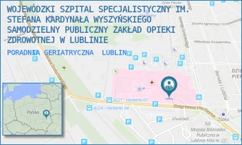 PORADNIA GERIATRYCZNA - WOJEWÓDZKI SZPITAL SPECJALISTYCZNY IM. STEFANA KARDYNAŁA WYSZYŃSKIEGO SAMODZIELNY PUBLICZNY ZAKŁAD OPIEKI ZDROWOTNEJ W LUBLINIE - ZBIGNIEWA HERBERTA 21,  LUBLIN