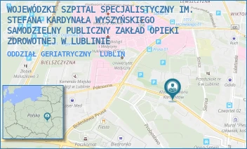 ODDZIAŁ GERIATRYCZNY - WOJEWÓDZKI SZPITAL SPECJALISTYCZNY IM. STEFANA KARDYNAŁA WYSZYŃSKIEGO SAMODZIELNY PUBLICZNY ZAKŁAD OPIEKI ZDROWOTNEJ W LUBLINIE - MIECZYSŁAWA BIERNACKIEGO 9,  LUBLIN