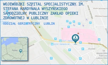 ODDZIAŁ GERIATRYCZNY - WOJEWÓDZKI SZPITAL SPECJALISTYCZNY IM. STEFANA KARDYNAŁA WYSZYŃSKIEGO SAMODZIELNY PUBLICZNY ZAKŁAD OPIEKI ZDROWOTNEJ W LUBLINIE - ZBIGNIEWA HERBERTA 21,  LUBLIN