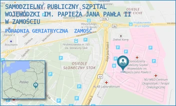 PORADNIA GERIATRYCZNA - SAMODZIELNY PUBLICZNY SZPITAL WOJEWÓDZKI IM. PAPIEŻA JANA PAWŁA II W ZAMOŚCIU - ALEJE JANA PAWŁA 10,  ZAMOŚĆ