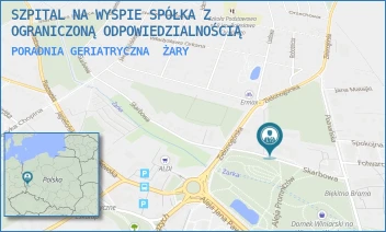 PORADNIA GERIATRYCZNA - SZPITAL NA WYSPIE SPÓŁKA Z OGRANICZONĄ ODPOWIEDZIALNOŚCIĄ - UL. SKARBOWA 2,  ŻARY