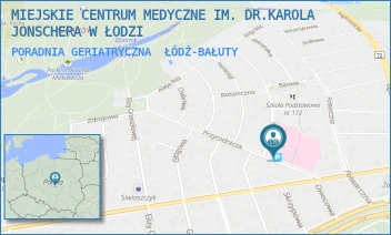 PORADNIA GERIATRYCZNA - MIEJSKIE CENTRUM MEDYCZNE IM. DR.KAROLA JONSCHERA W ŁODZI - UL. PRZYRODNICZA 7/9,  ŁÓDŹ-BAŁUTY