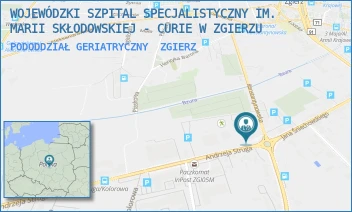 PODODDZIAŁ GERIATRYCZNY - WOJEWÓDZKI SZPITAL SPECJALISTYCZNY IM. MARII SKŁODOWSKIEJ - CURIE W ZGIERZU - UL. ANDRZEJA STRUGA 2-4,  ZGIERZ