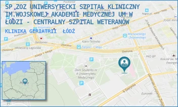 KLINIKA GERIATRII - SP ZOZ UNIWERSYTECKI SZPITAL KLINICZNY NR 2 UNIWERSYTETU MEDYCZNEGO  W ŁODZI - PL. GEN. JÓZEFA HALLERA 1,  ŁÓDŹ
