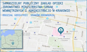 ODDZIAŁ GERIATRII - SAMODZIELNY PUBLICZNY ZAKŁAD OPIEKI ZDROWOTNEJ MINISTERSTWA SPRAW WEWNĘTRZNYCH I ADMINISTRACJI W KRAKOWIE - UL. KRONIKARZA GALLA 25,  KRAKÓW-KROWODRZA