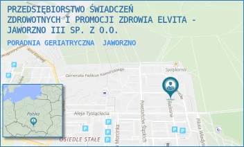 PORADNIA GERIATRYCZNA - PRZEDSIĘBIORSTWO ŚWIADCZEŃ ZDROWOTNYCH I PROMOCJI ZDROWIA ELVITA - JAWORZNO III SP. Z O.O. - UL. PARTYZANTÓW 9,  JAWORZNO