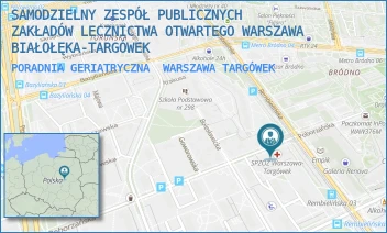 PORADNIA GERIATRYCZNA - SAMODZIELNY ZESPÓŁ PUBLICZNYCH ZAKŁADÓW LECZNICTWA OTWARTEGO WARSZAWA BIAŁOŁĘKA-TARGÓWEK - POBORZAŃSKA 6,  WARSZAWA TARGÓWEK