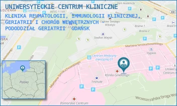 KLINIKA REUMATOLOGII, IMMUNOLOGII KLINICZNEJ, GERIATRII I CHORÓB WEWNĘTRZNYCH - PODODDZIAŁ GERIATRII - UNIWERSYTECKIE CENTRUM KLINICZNE - UL. MARIANA SMOLUCHOWSKIEGO 17,  GDAŃSK