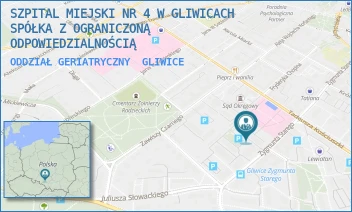 ODDZIAŁ GERIATRYCZNY - SZPITAL MIEJSKI W GLIWICACH SPÓŁKA Z OGRANICZONĄ ODPOWIEDZIALNOŚCIĄ - UL. ZYGMUNTA STAREGO 20,  GLIWICE