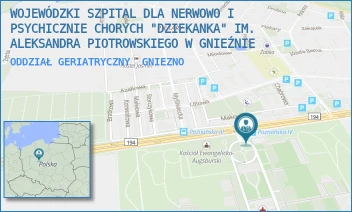 ODDZIAŁ GERIATRYCZNY - WOJEWÓDZKI SZPITAL DLA NERWOWO I PSYCHICZNIE CHORYCH "DZIEKANKA" IM. ALEKSANDRA PIOTROWSKIEGO W GNIEŹNIE - POZNAŃSKA 15,  GNIEZNO
