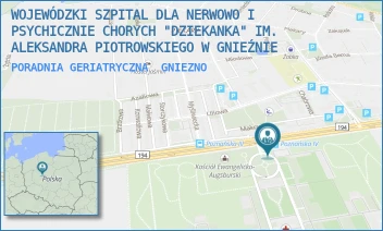 PORADNIA GERIATRYCZNA - WOJEWÓDZKI SZPITAL DLA NERWOWO I PSYCHICZNIE CHORYCH "DZIEKANKA" IM. ALEKSANDRA PIOTROWSKIEGO W GNIEŹNIE - POZNAŃSKA 15,  GNIEZNO