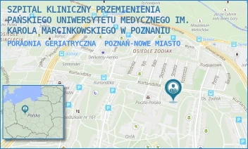 PORADNIA GERIATRYCZNA - SZPITAL KLINICZNY PRZEMIENIENIA PAŃSKIEGO UNIWERSYTETU MEDYCZNEGO IM. KAROLA MARCINKOWSKIEGO W POZNANIU - OS.RUSA 55,  POZNAŃ-NOWE MIASTO